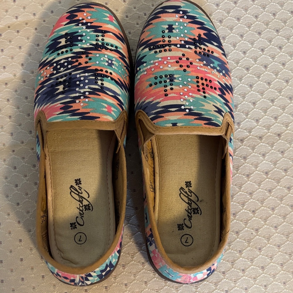 chic Multicolor Patterned Loafers